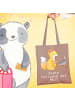 Mr. & Mrs. Panda canvas tasche Fuchs Beste Kollegin der Welt mit... in Braun Pastell