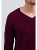 CASH-MERE.CH V-Ausschnitt Pullover in Cranberry Rot