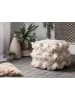 Beliani Pouf NASHIK in Beige/Weiß/Gold - (W) 40 x (H) 40 x (L) 40 cm