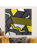 WALLART Leinwandbild - Komposition Neo Memphis Gelb und Grau in Grau