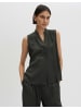 someday. Ärmellose Bluse mit V-Ausschnitt und Faltendetail in Midnight Olive
