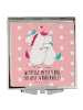 Mr. & Mrs. Panda Handspiegel Einhorn Mitteilung mit Spruch in Rot Pastell
