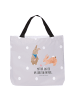 Mr. & Mrs. Panda Strandtasche Hasen Muschel mit Spruch in Grau Pastell