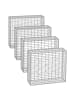 SONGMICS 3er-Set: Gabione in Silbern - (B)100 x (H)90 x (T)30 cm
