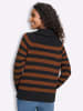 Heine Ringel-Pullover in schwarz-cognac-geringelt