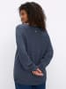 sheego Langarm-Pullover in tiefblau-meliert