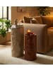Mauro Ferretti Beige und ziegelrote Couchtische aus Metall, 2er-Set, Ø 30×70–27×60