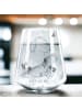 Mr. & Mrs. Panda Gravur Glas Hund Kleeblatt ohne Spruch in Transparent