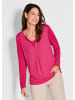 GOLDNER Blusenshirt Elegantes Chiffonshirt mit Jersey-Details in pink