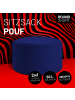 Lumaland Sitzsack-Hocker Pouf rund 50l navyblau  Blau