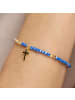 Luxenter Armband aus 925er Sterlingsilber mit blauem Kristall und 18-k Goldveredelung