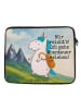 Mr. & Mrs. Panda Laptop Tasche Einhorn Bergsteiger Design mit Sp... in Weiß