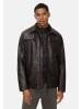 Camel Active Lederjacke mit Steppfutter in Dunkelbraun