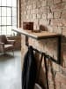 KADIMA DESIGN Design Wandgarderobe Massivholz / Metall 70x27x30 cm