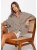 SASSYCLASSY Musselin Bluse mit Lochstickerei in Taupe