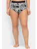 sheego Highwaist-Bikini-Hose in schwarz bedruckt