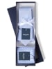 Daniel Hechter Krawatte, Einstecktuch in blau silber - 0001