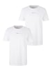 Tom Tailor Basic Logo Print T-Shirt Rundhals 2x Stück Set Kurzarm in Weiß-2