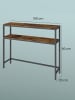 VASAGLE Flurtisch Barnet in Vintagebraun-Tintenschwarz - (B)100 x (H)80 x (T)20 cm