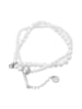 faina Women Beaded Necklace in Silver White
