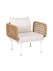 Beliani Sessel BAUCINA in Beige/Weiß/Braun - (W) 77 x (H) 75 x (L) 68 cm