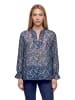 Betty Barclay Chiffonbluse mit Animalprint in Blau/Braun