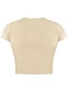 Janice 3 x Damen crop T-Shirt hochgeschlossen Nerano in Beige/Schwarz/Weiß