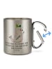 Mr. & Mrs. Panda Edelstahl Trinkbecher Robbe Sherlock mit Spruch in Silber