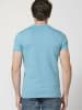 KOROSHI Kurzarm T-Shirt in blau