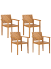 Beliani 4er-Set Esszimmerstuhl BARATTI in Braun