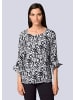 Alba Moda Druckbluse mit grafischem Dessin in schwarz