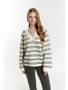 DreiMaster Vintage Damen Strickpullover in Wollweiss Marine