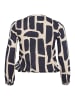 KAFFE curve Langarm-Bluse KCdiana Regular fit in Midnight/Feather G Brick Print