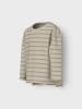 name it Gestreiftes Langarmshirt Rundhals Pullover Tiefe Schultern in Sand