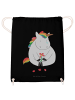 Mr. & Mrs. Panda Sportbeutel Einhorn Traurig ohne Spruch in Schwarz