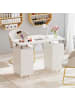 COSTWAY Maniküretisch mit elektrischer Staubabsaugung in Weiß