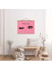 WALLART Stoffbild mit Posterleisten - Wimpern Chat - Wink in Rosa