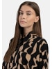 DreiMaster Damen Hemdkleid in Schwarz Hellbraun