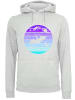 F4NT4STIC Hoodie Retro Alien Weltraum Sonnenuntergang in grau meliert