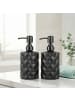 relaxdays 2 x Seifenspender in Schwarz - 350 ml