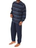 NORMANN Frottee Schlafanzug langarm Bündchen - 81482 in blau