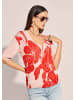 MADELEINE Feinstrickpullover mit Blütenprint in koralle / rosé