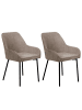 Beliani 2er-Set Esszimmerstuhl LOVERNA in Beige/Schwarz