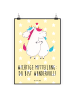 Mr. & Mrs. Panda Poster Einhorn Mitteilung mit Spruch in Gelb Pastell