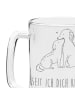 Mr. & Mrs. Panda Bierkrug Hunde Liebe mit Spruch in Transparent