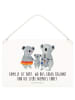 Mr. & Mrs. Panda Wandbild Holz Koala Familie mit Spruch in Weiß