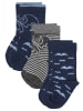 Rogo Socken 3er-Pack Fledermäuse in blau-grau