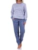 NORMANN Pyjama langarm Schlafanzug Bündchen Streifen - 69560 in blau