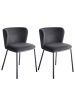 Beliani 2er-Set Esszimmerstuhl MINA in Schwarz