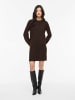 Vila Strickkleid Rundhals Langarm Zeitloses Design in Braun